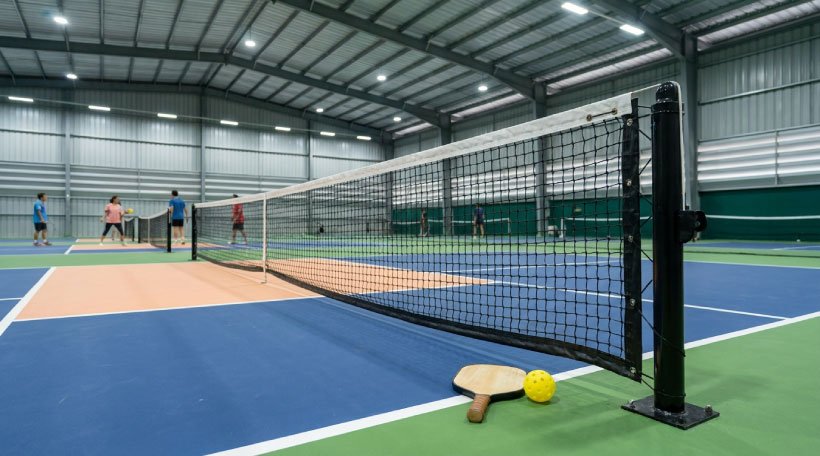 ขนาดคอร์ทพิคเคิลบอลมาตรฐาน IFP 13.41 x 6.10 เมตร พร้อม Non-Volley Zone ลึก 2.13 เมตร